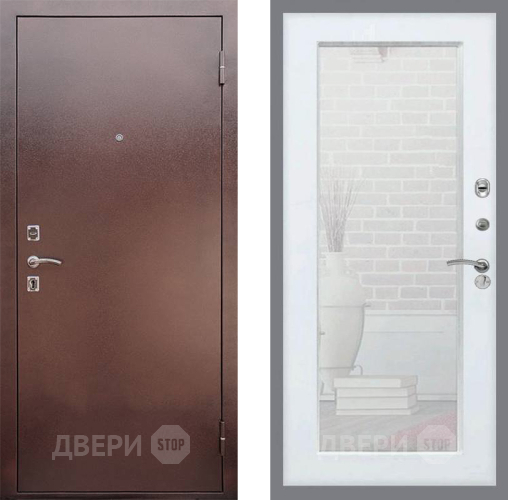 Входная металлическая Дверь Рекс (REX) 1 Зеркало Пастораль Силк Сноу в Звенигород