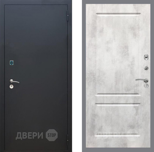 Дверь Рекс (REX) 1A Черный Муар FL-117 Бетон светлый в Звенигород