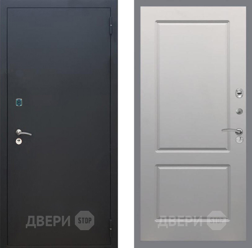 Входная металлическая Дверь Рекс (REX) 1A Черный Муар FL-117 Грей софт в Звенигород