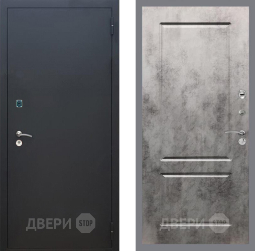 Дверь Рекс (REX) 1A Черный Муар FL-117 Бетон темный в Звенигород
