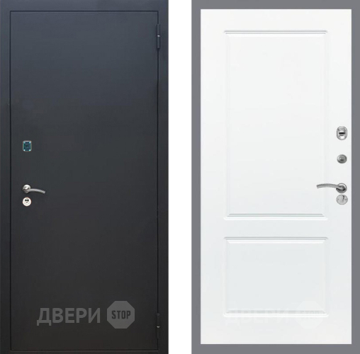 Входная металлическая Дверь Рекс (REX) 1A Черный Муар FL-117 Силк Сноу в Звенигород