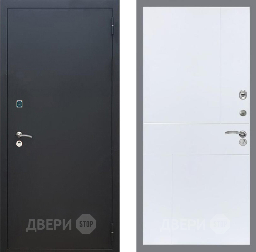 Входная металлическая Дверь Рекс (REX) 1A Черный Муар FL-290 Силк Сноу в Звенигород