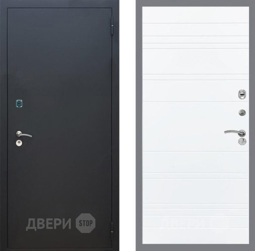 Дверь Рекс (REX) 1A Черный Муар Line Силк Сноу в Звенигород