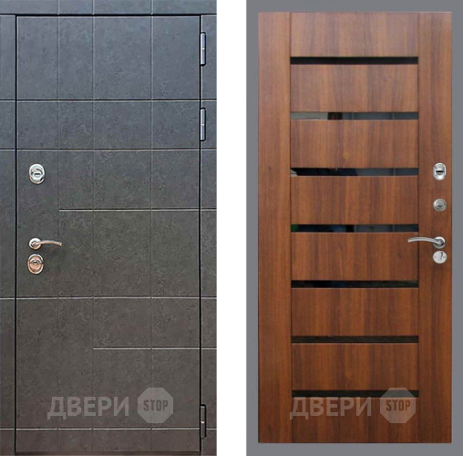 Дверь Рекс (REX) 21 СБ-14 стекло черное Орех бренди в Звенигород