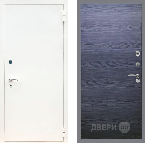 Входная металлическая Дверь Рекс (REX) 1А Белая шагрень GL Дуб тангенальный черный в Звенигород