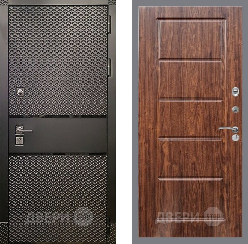Дверь Рекс (REX) 15 Черный Кварц FL-39 орех тисненый в Звенигород