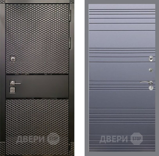 Входная металлическая Дверь Рекс (REX) 15 Черный Кварц Line Силк титан в Звенигород