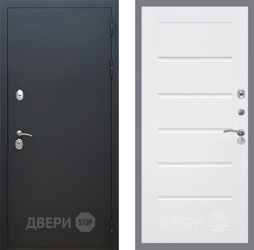 Дверь Рекс (REX) 5 Черный Муар Сити Белый ясень в Звенигород