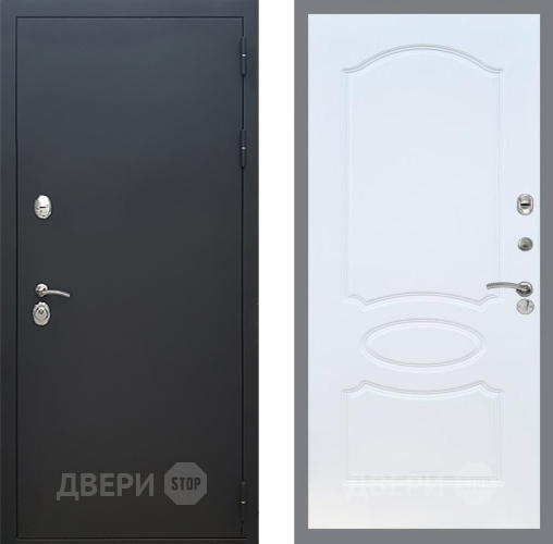 Дверь Рекс (REX) 5 Черный Муар FL-128 Белый ясень в Звенигород