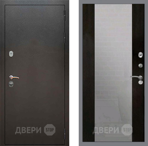 Входная металлическая Дверь Рекс (REX) 5 Серебро Антик СБ-16 Зеркало Венге в Звенигород