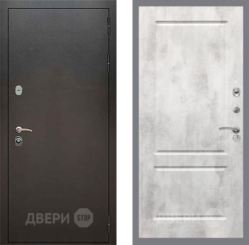 Дверь Рекс (REX) 5 Серебро Антик FL-117 Бетон светлый в Звенигород