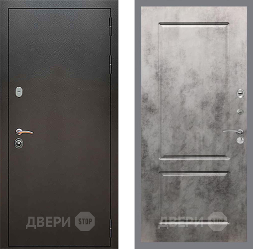 Дверь Рекс (REX) 5 Серебро Антик FL-117 Бетон темный в Звенигород