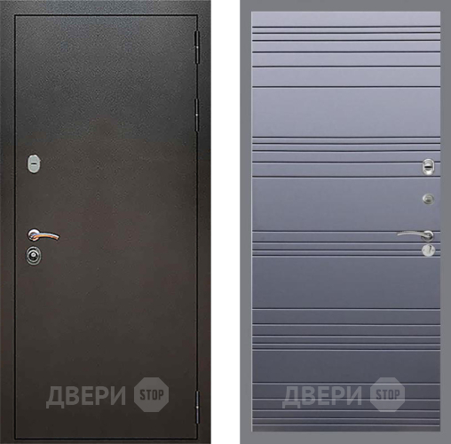 Входная металлическая Дверь Рекс (REX) 5 Серебро Антик Line Силк титан в Звенигород
