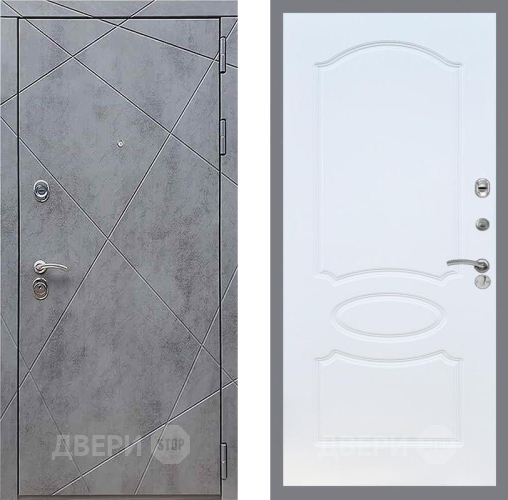 Дверь Рекс (REX) 13 Бетон Темный FL-128 Белый ясень в Звенигород
