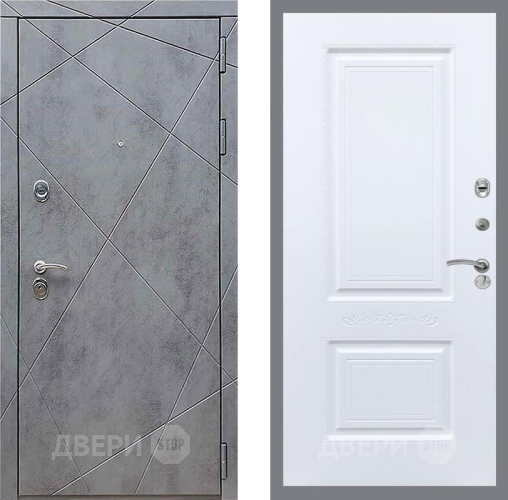 Дверь Рекс (REX) 13 Бетон Темный Смальта Силк Сноу в Звенигород