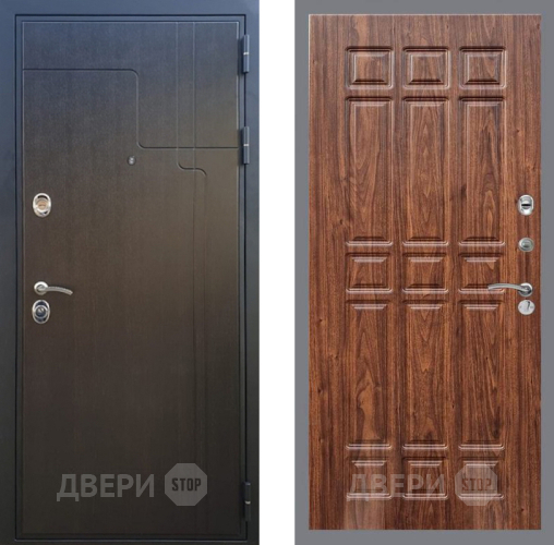 Входная металлическая Дверь Рекс (REX) Премиум-246 FL-33 орех тисненый в Звенигород