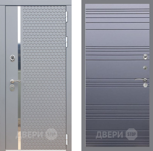 Входная металлическая Дверь Рекс (REX) 24 Line Силк титан в Звенигород