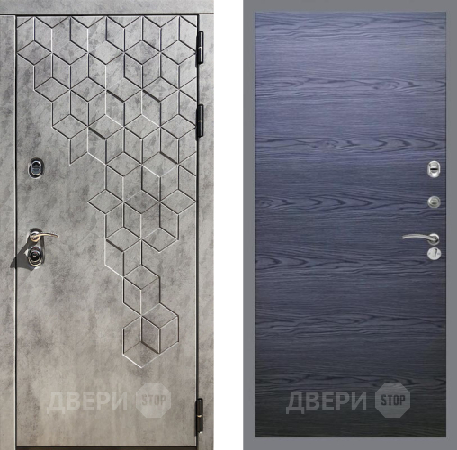 Входная металлическая Дверь Рекс (REX) 23 GL Дуб тангенальный черный в Звенигород