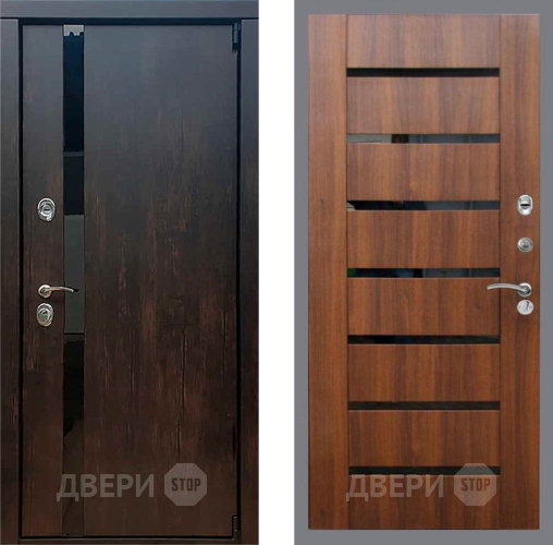 Дверь Рекс (REX) 26 СБ-14 стекло черное Орех бренди в Звенигород