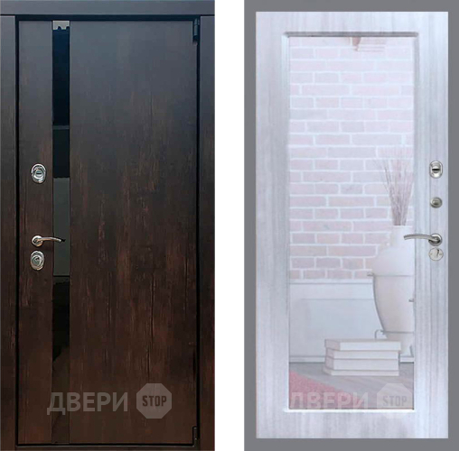 Входная металлическая Дверь Рекс (REX) 26 Зеркало Пастораль Сандал белый в Звенигород