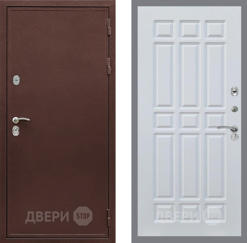 Входная металлическая Дверь Рекс (REX) 5 металл 3 мм FL-33 Белый ясень в Звенигород