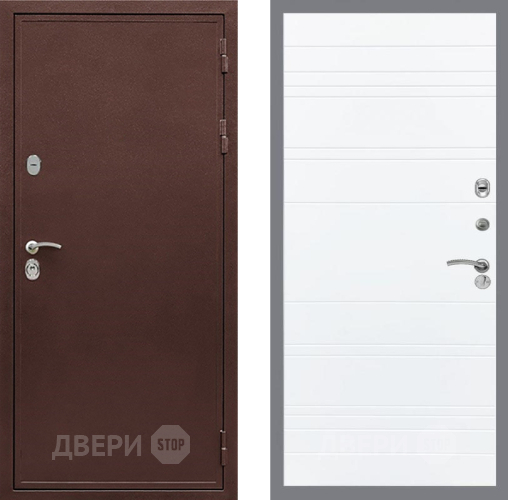 Дверь Рекс (REX) 5 металл 3 мм Line Силк Сноу в Звенигород